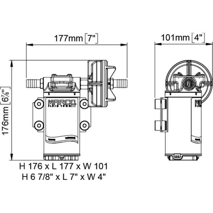 Pompe de pulvérisation Yoniduck 10 l/min inox | Machines & Cie