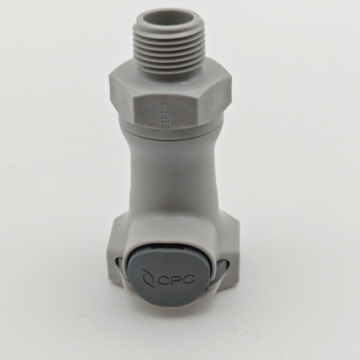 Coupleur rapide à clapet 3/8 BSPT polypropylène CPC