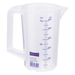 Broc doseur gradué 500 ml en polypropylène, 2 échelles