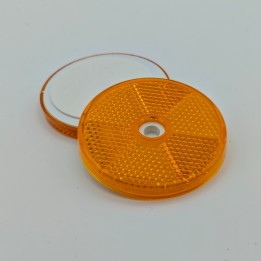 Catadioptre rond orange adhésif Ø60 mm