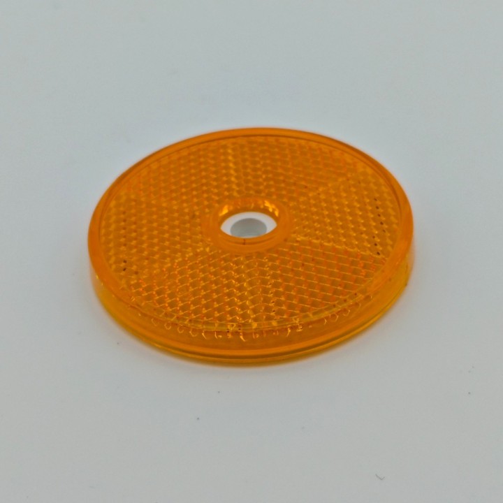 Catadioptre rond orange adhésif Ø60 mm