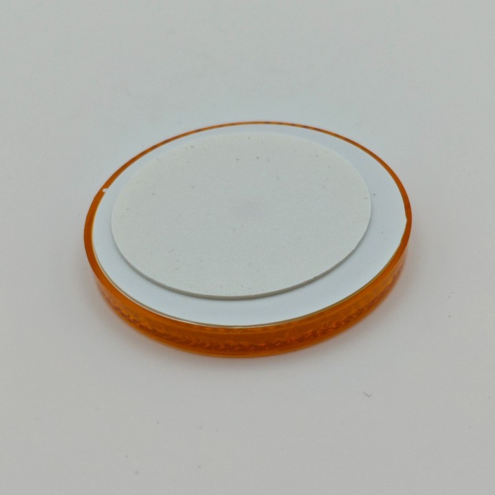 Catadioptre rond orange adhésif Ø60 mm